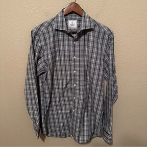 Todd Snyder Men’s Windowpane Plaid Button Up Dress Shirt